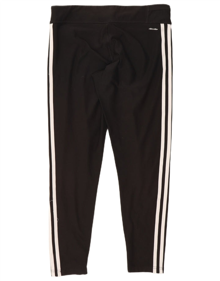 Adidas Damen Graphic Leggings UK 12 W30 L25 Schwarz Polyester