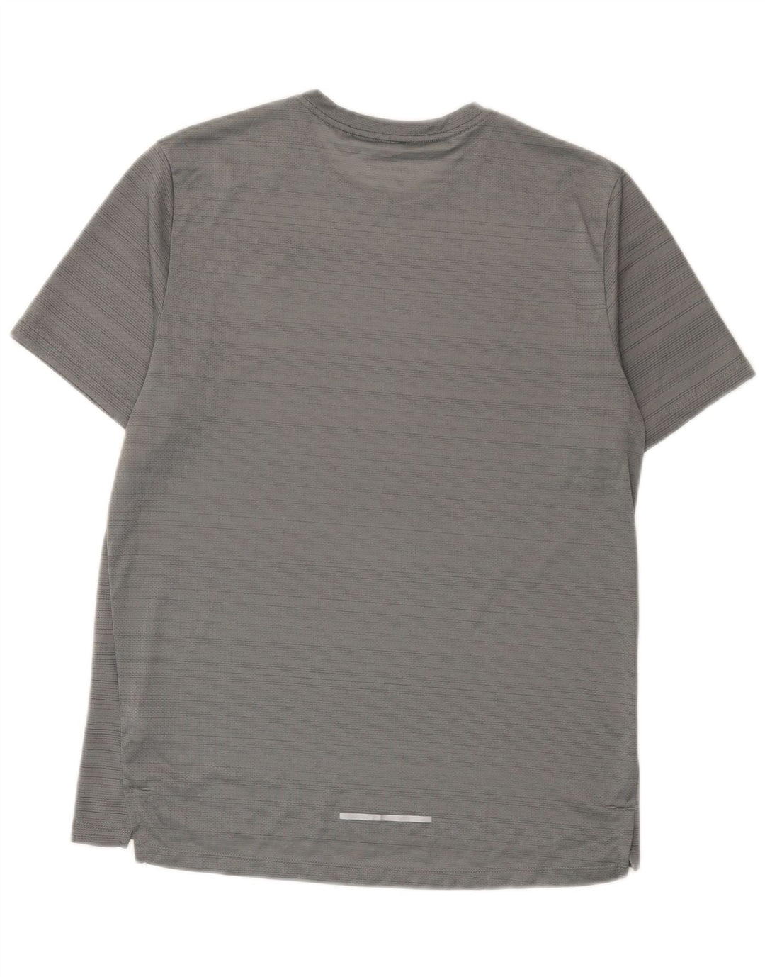 Nike Herren Dri Fit T-Shirt-Oberteil aus mittelgrauem Nadelstreifen-Polyester