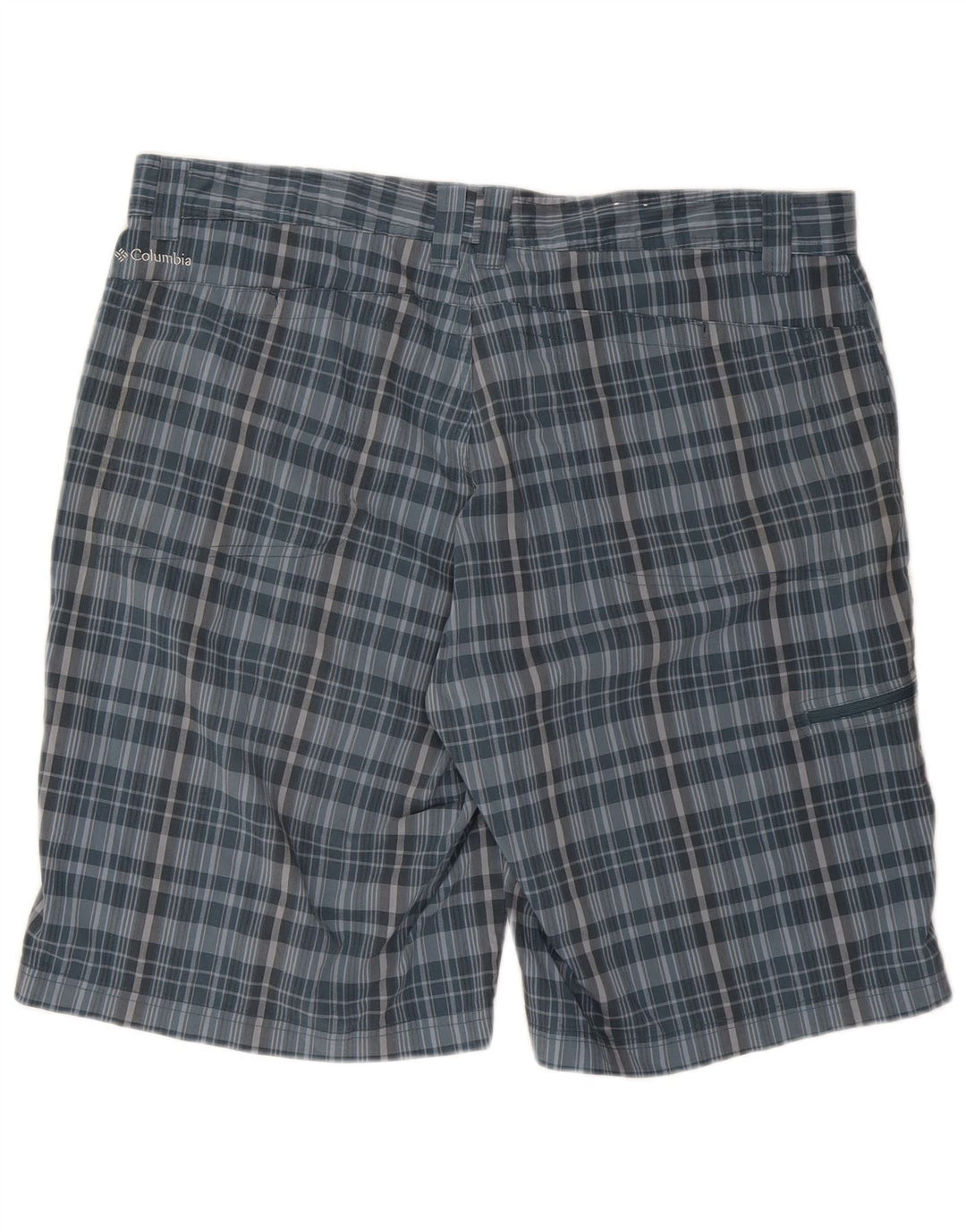 Columbia Herren Cargo-Shorts W40 XL Blau kariertes Polyester