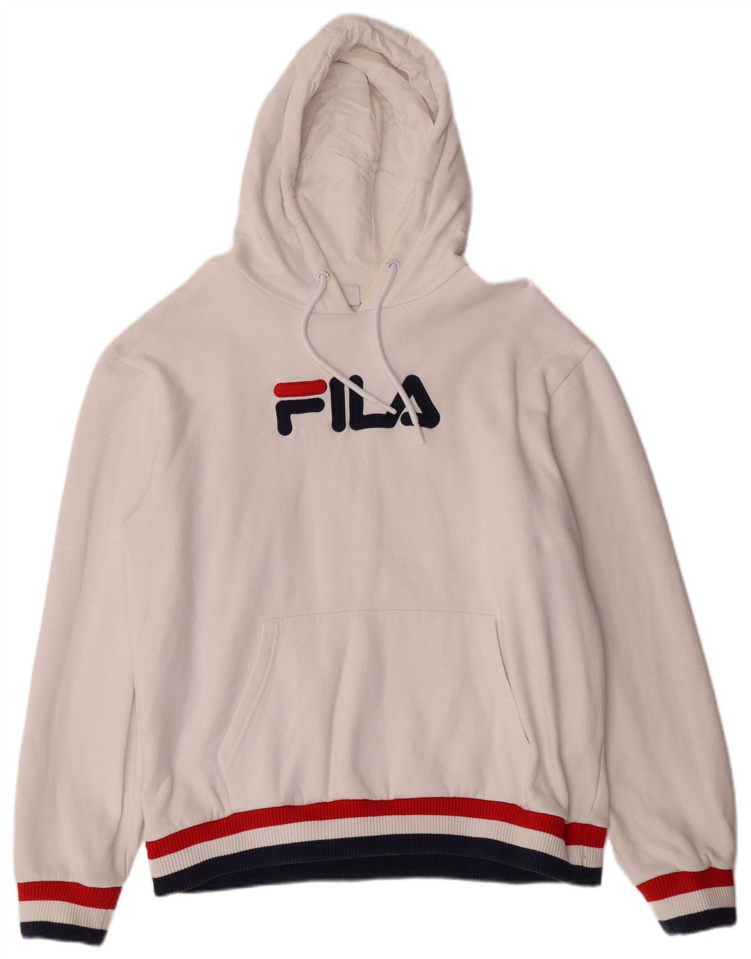 FILA Herren Grafik-Hoodie-Pullover XL aus weißer Baumwolle
