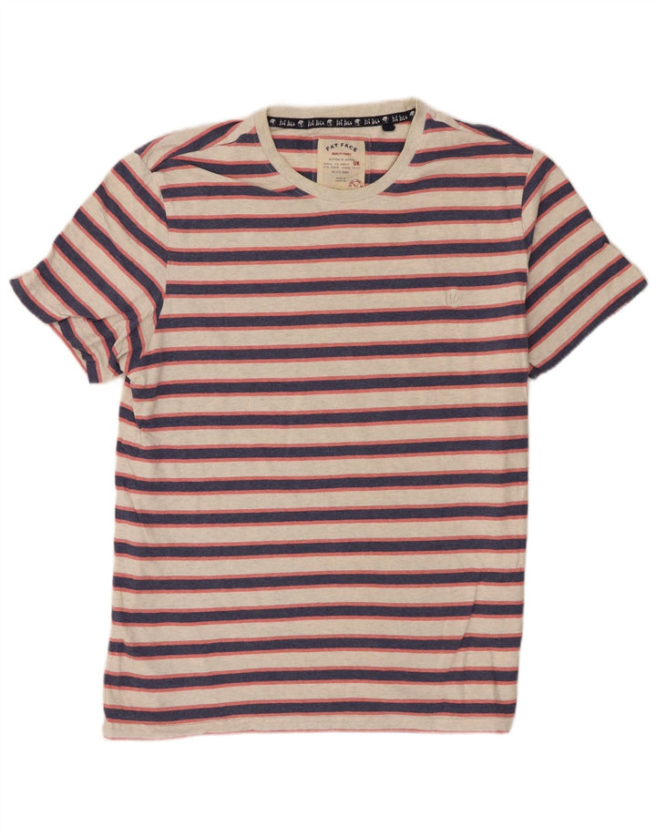 Fat Face Herren-T-Shirt, groß, grau gestreift, Baumwolle
