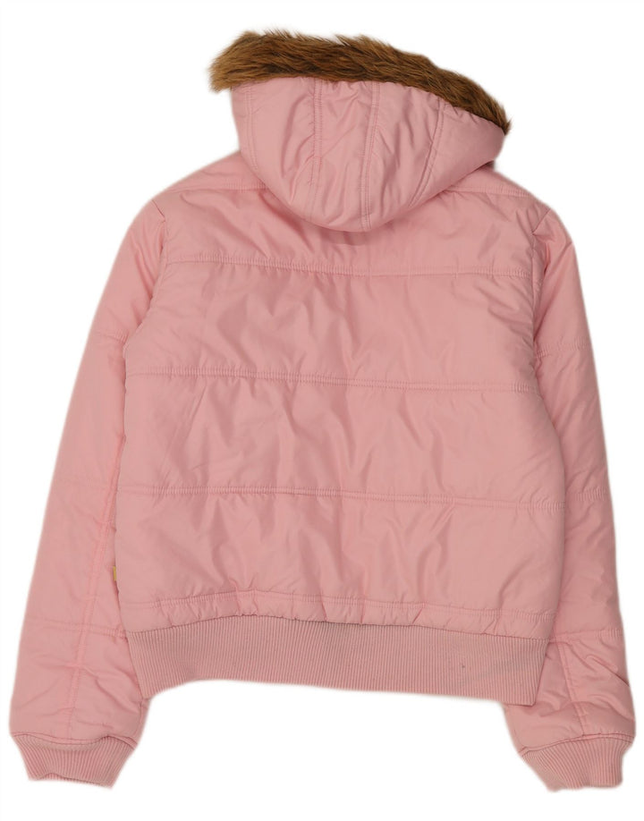 Buffalo Wattierte Damenjacke mit Kapuze, UK 14, Größe L, rosa, Polyester