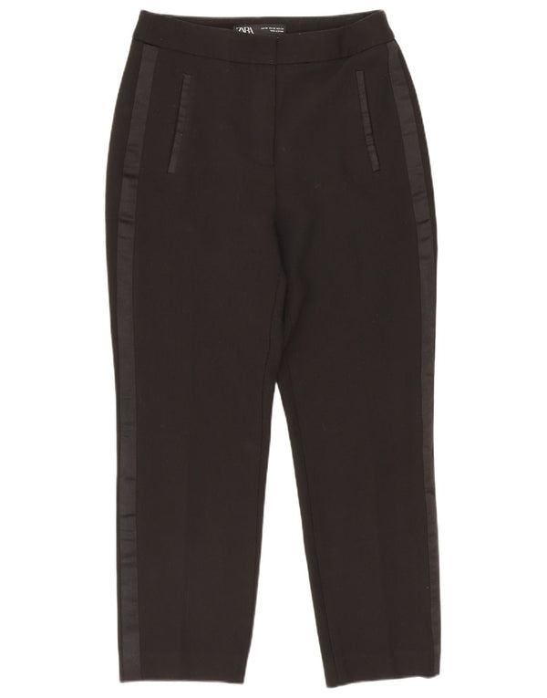 Zara Damen Slim Freizeithose XS 24 L23 Schwarz Polyester