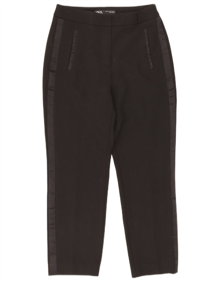 Zara Damen Slim Freizeithose XS 24 L23 Schwarz Polyester