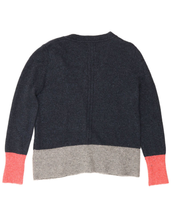 White Stuff Damen-Cardigan-Pullover, Gr. 44, groß, blaues Colourblock-Nylon