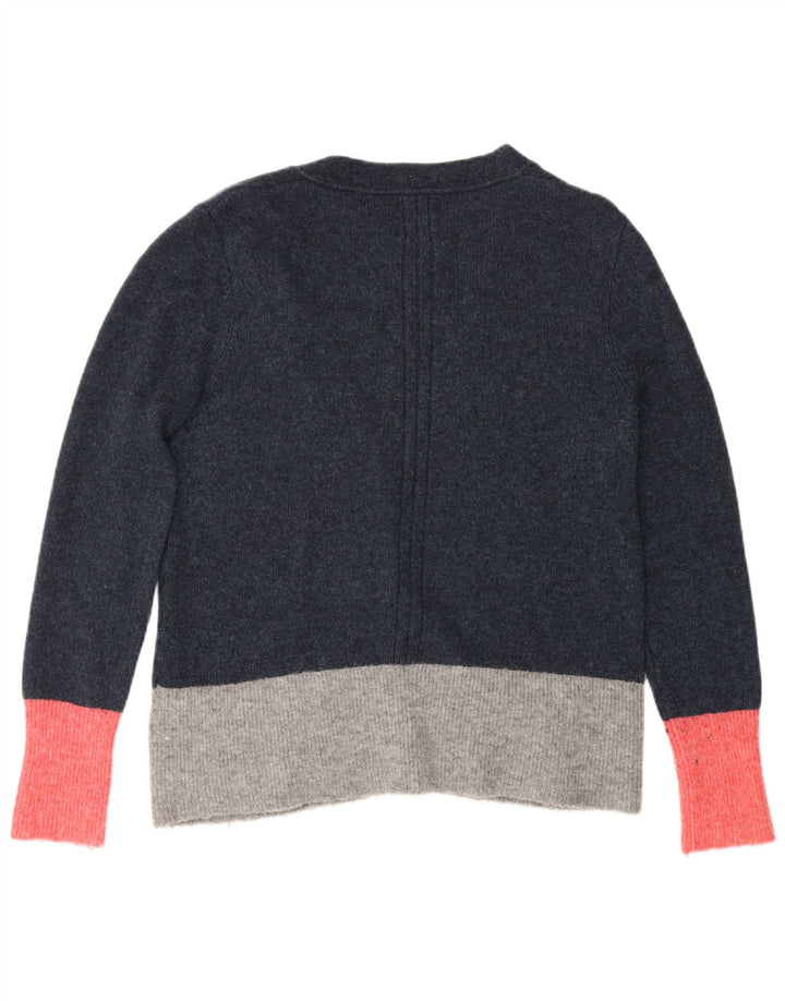 White Stuff Damen-Cardigan-Pullover, Gr. 44, groß, blaues Colourblock-Nylon