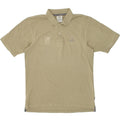 ADIDAS Mens Graphic Polo Shirt Small Beige Cotton | Vintage Adidas | Thrift | Second-Hand Adidas | Used Clothing | Messina Hembry 
