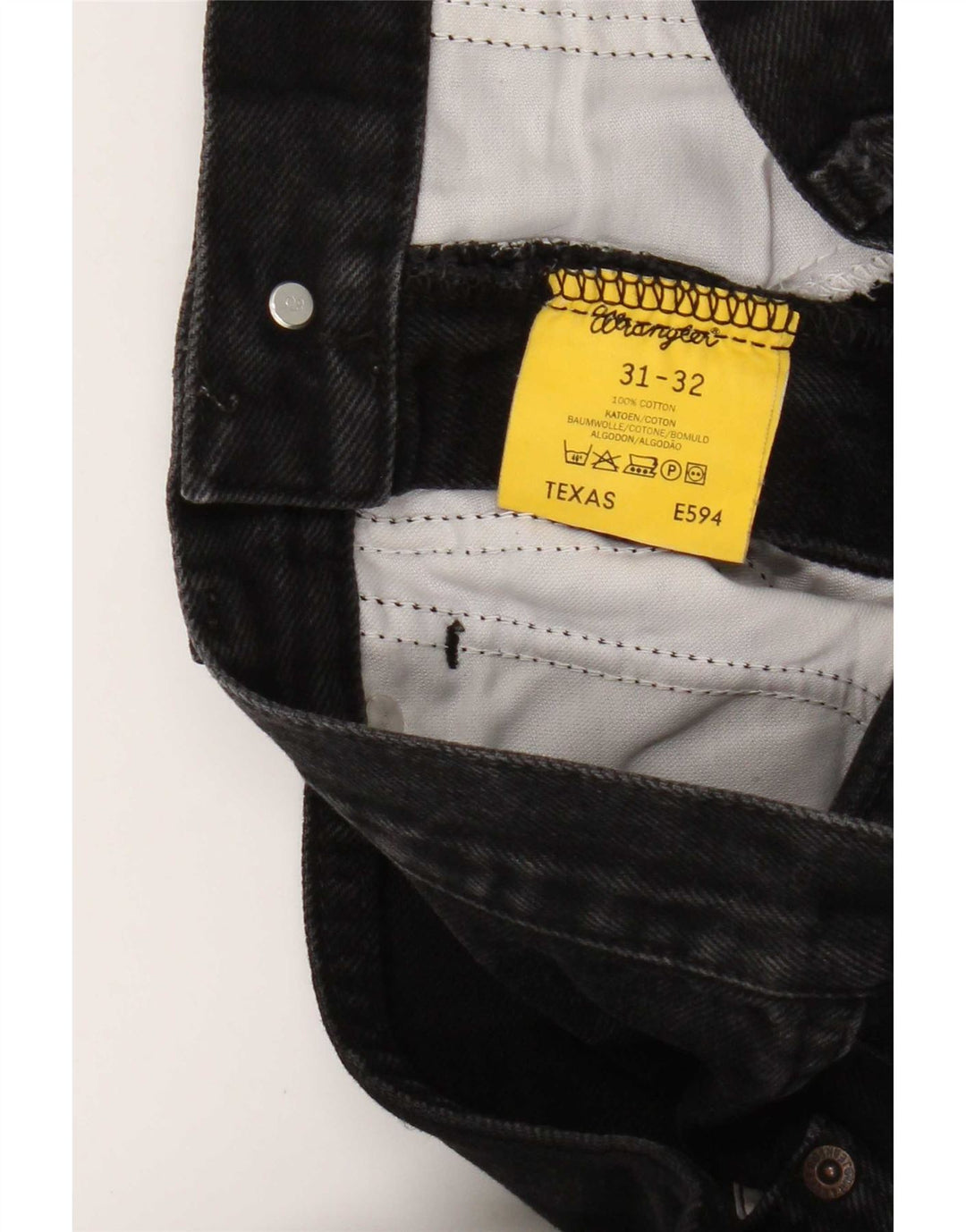 Wrangler Herren Texas Straight Jeans W31 L32 Schwarze Baumwolle