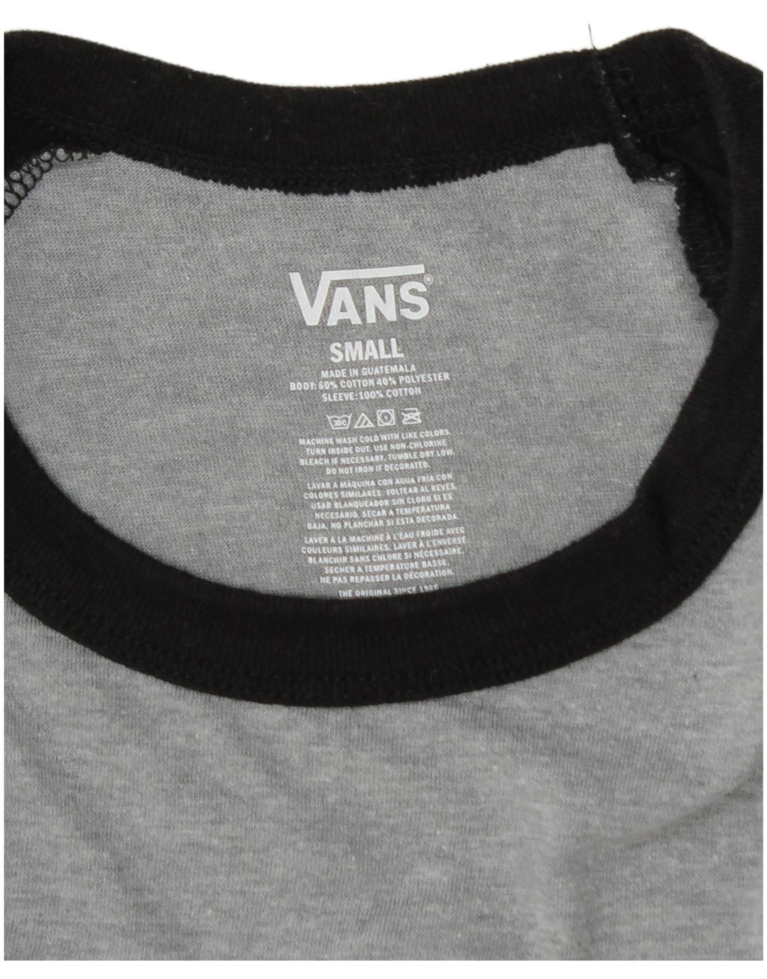 Vans Herren-Grafikoberteil, 3/4-Ärmel, klein, graue Baumwolle
