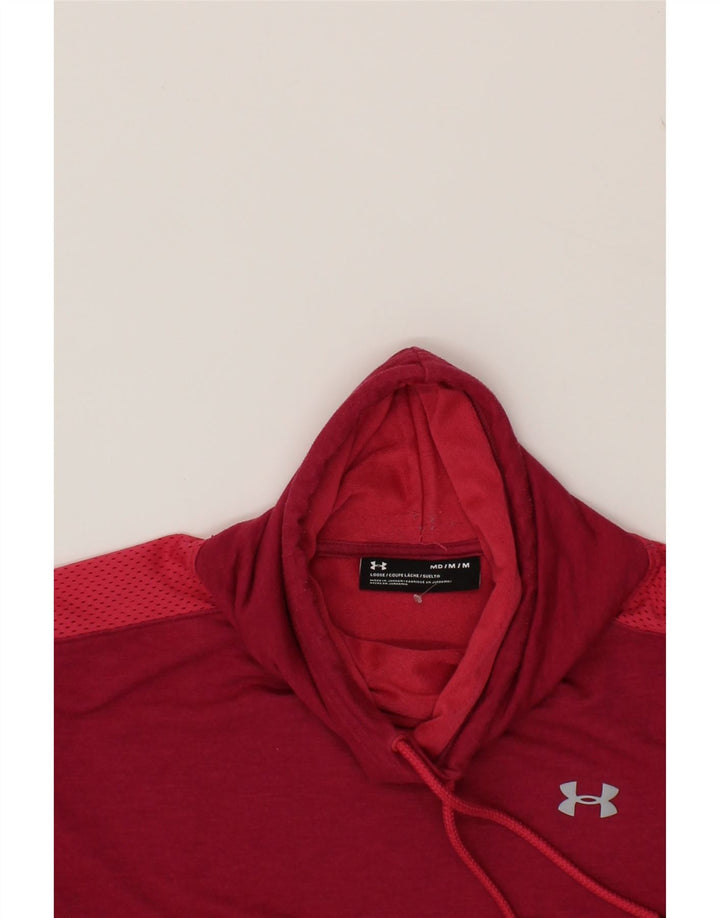 UNDER ARMOUR Womens Sweatshirt Jumper UK 14 Medium Red Colourblock Vintage Under Armour and Second-Hand Under Armour from Messina Hembry 