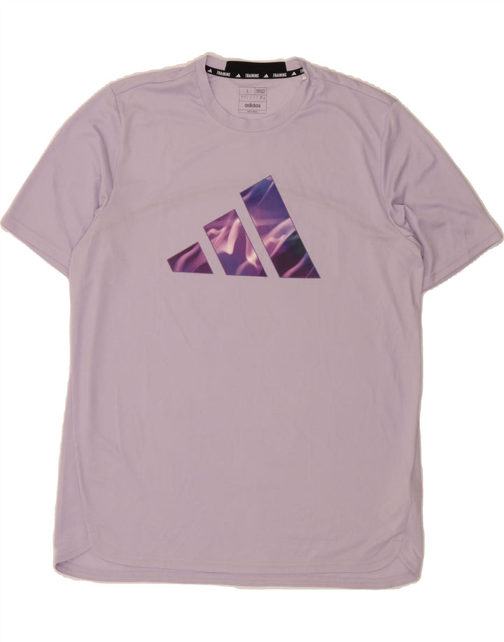 ADIDAS Mens Regular Fit Graphic T-Shirt Top Large Purple Polyester Vintage Adidas and Second-Hand Adidas from Messina Hembry 
