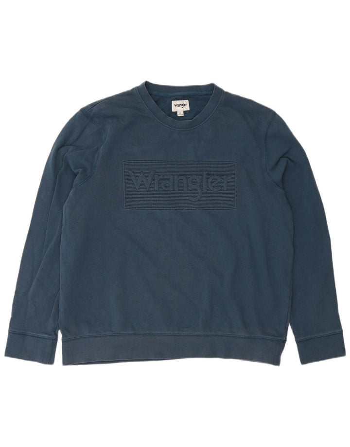 WRANGLER Herren Grafik-Sweatshirt-Pullover XL, blaue Baumwolle