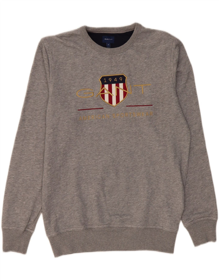 Gant Herren-Sweatshirt mit Grafik, mittelgraue Baumwolle