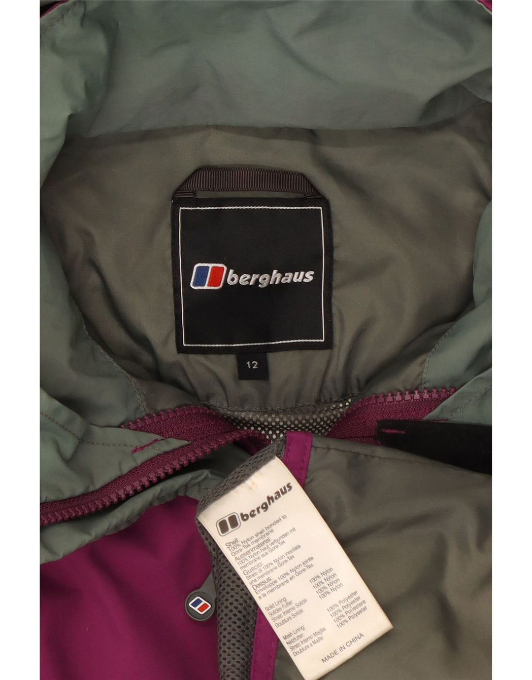Berghaus Damen-Regenjacke mit Kapuze, UK 12, mittelviolettes Nylon