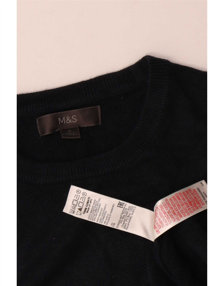 Marks & Spencer Herren-Pullover mit Rundhalsausschnitt, Mittelblau, Acryl