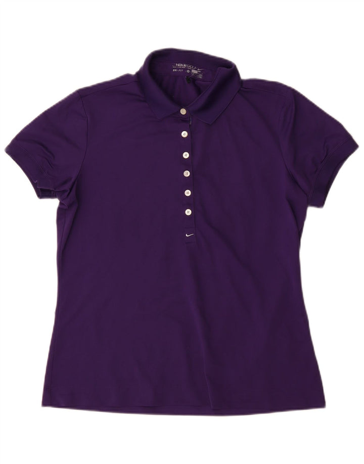 Nike Damen Dri Fit Poloshirt UK 12/14 Mittellila Polyester
