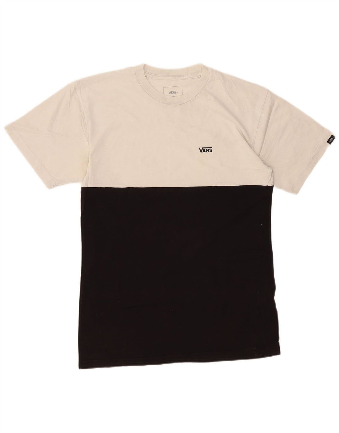 VANS Herren-T-Shirt mit klassischer Passform, Größe S, Schwarz, Farbblock-Baumwolle