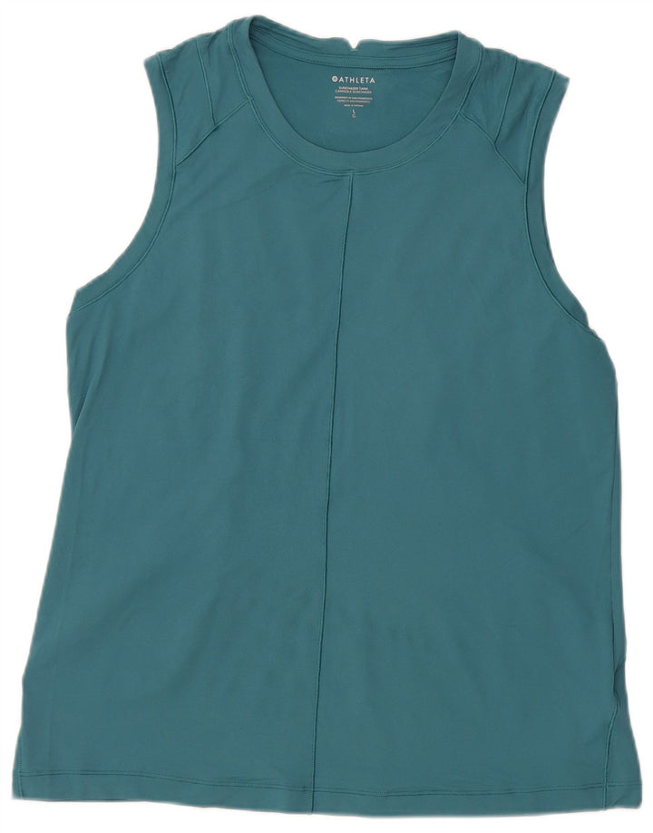 Athleta Damen Weste Top UK 14 Large Blau Polyester