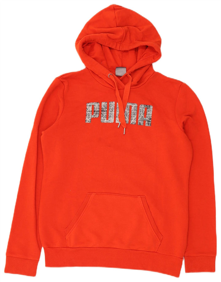 Puma Womens Graphic Hoodie Pullover UK 12 Mittelrotes Polyester