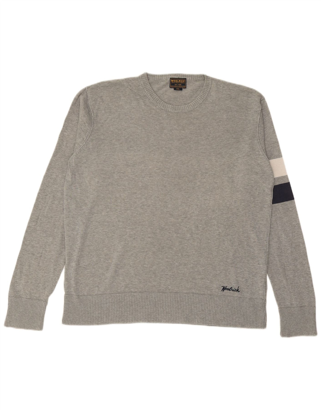 WOOLRICH Herren-Pullover mit Rundhalsausschnitt, 2XL, Grau