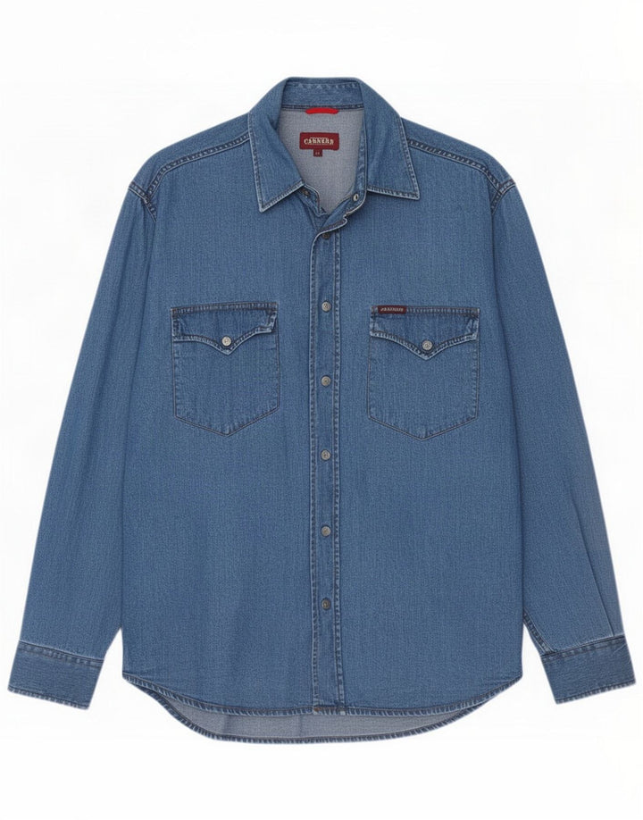 Carrera Herren Jeanshemd mittelblaue Baumwolle
