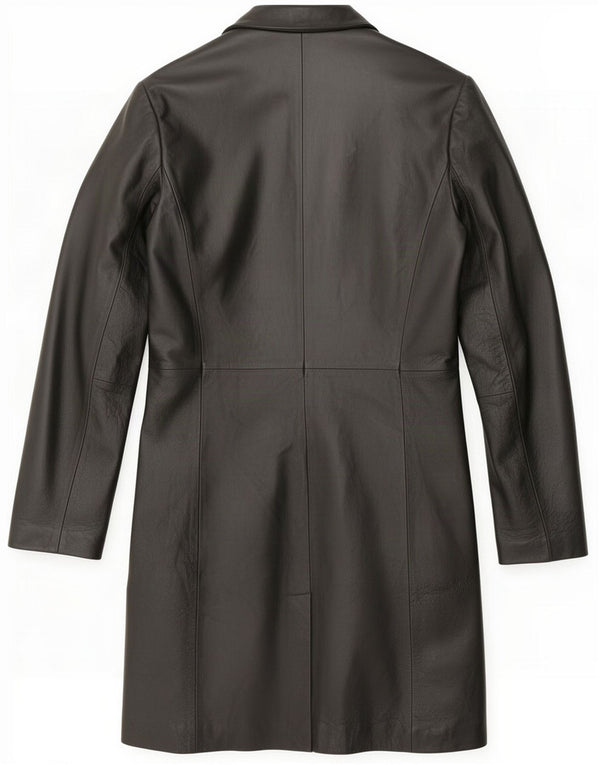Conbipel Damen Ledermantel IT 42 Medium Black Classic