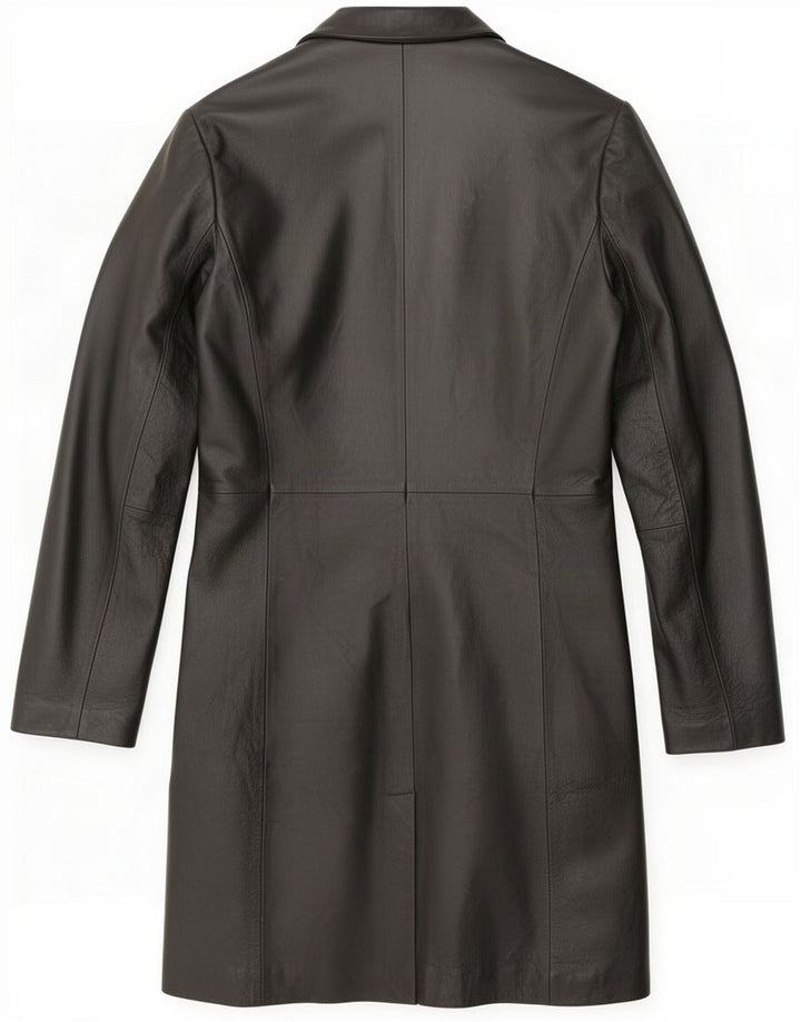 Conbipel Damen Ledermantel IT 42 Medium Black Classic