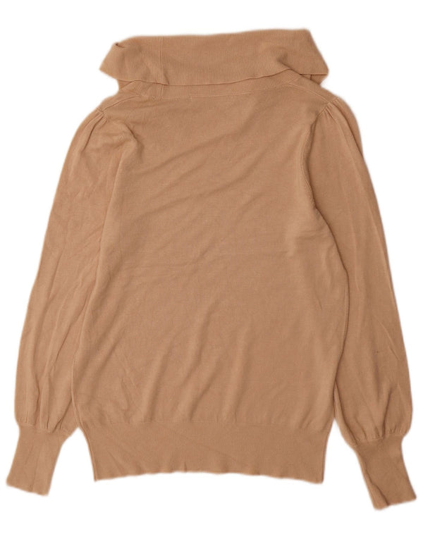 Marks & Spencer Rollkragenpullover für Damen, UK 14, Größe L, Beige, Viskose