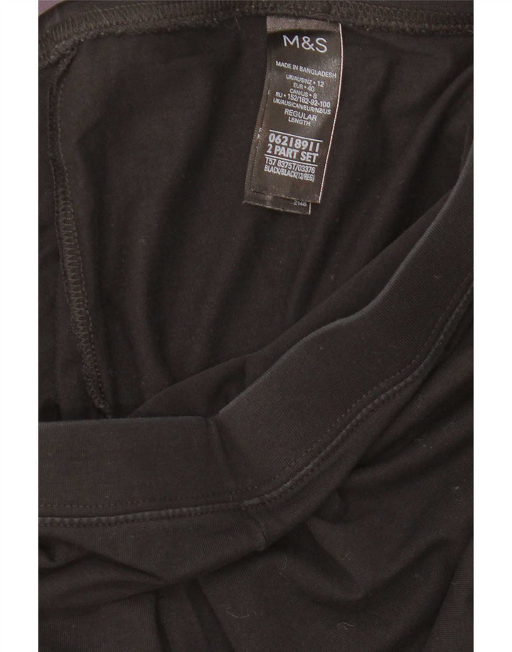 Marks & Spencer Damen Leggings UK 12 Mittelschwarze Baumwolle