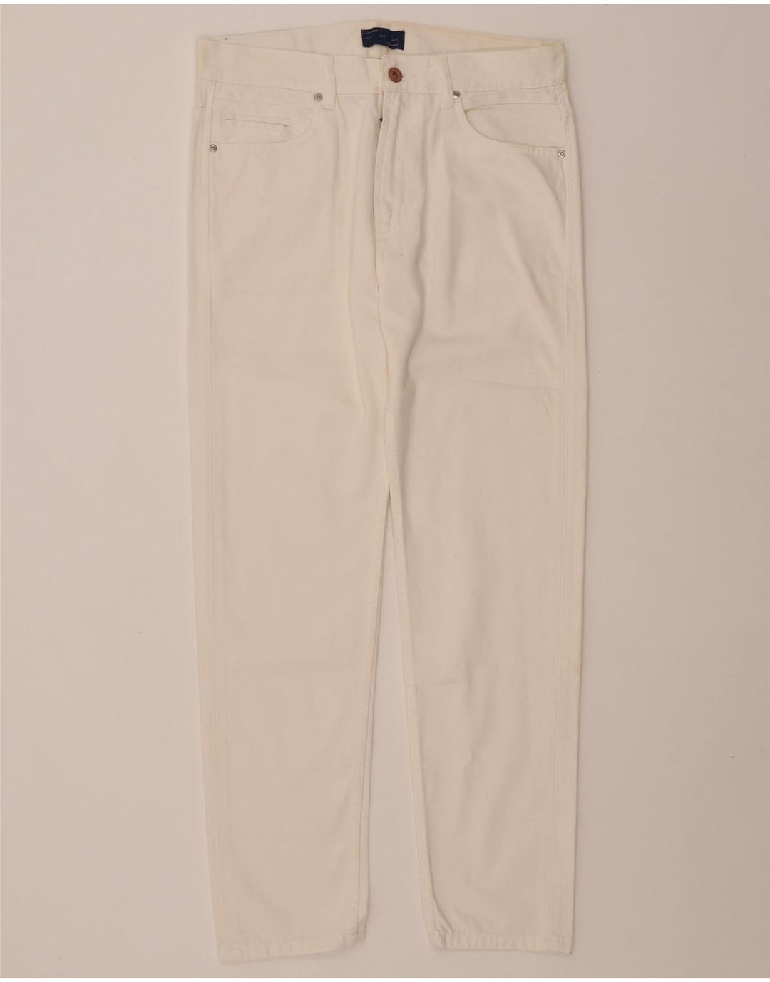 ZARA Herren Slim Jeans EU 40 Medium W31 L28 Off White Baumwolle