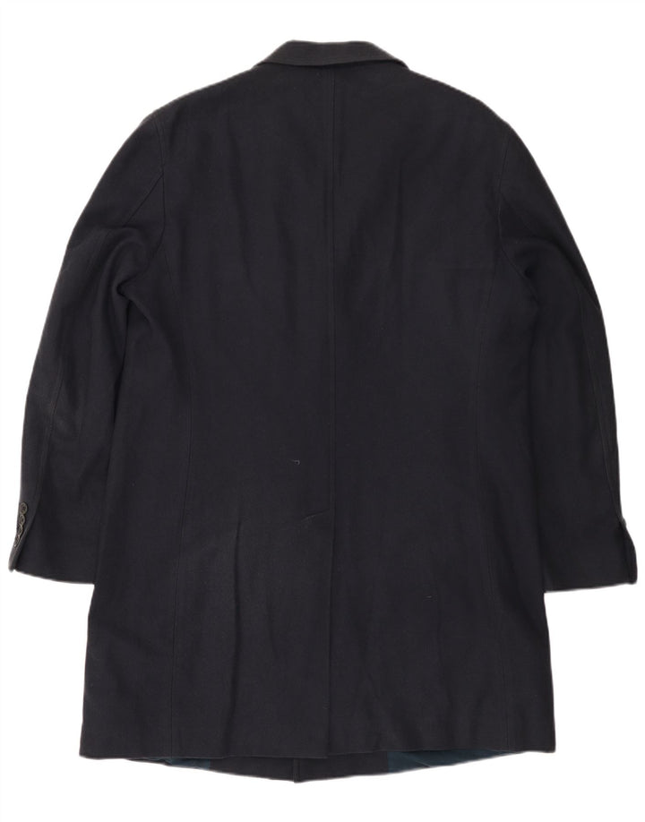 FAY Damenmantel UK 18 XL Marineblaue Herringbone-Baumwolle