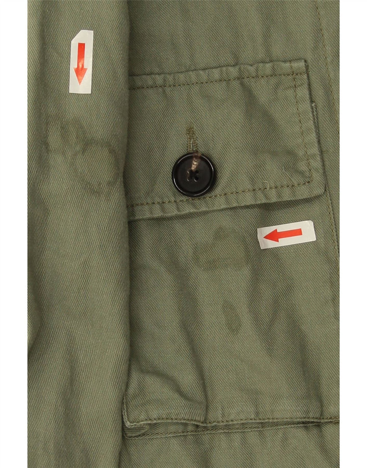 Fat Face Damen Übergroße Militärjacke UK 8 Small Grünes Leinen