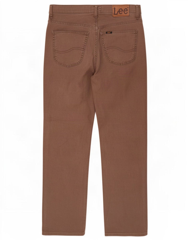 Lee Herren Straight Jeans W32 L34 Braune Baumwolle