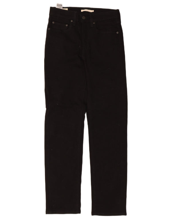 Levi's Damen 724 High Rise Straight Jeans W27 L30 Schwarze Baumwolle