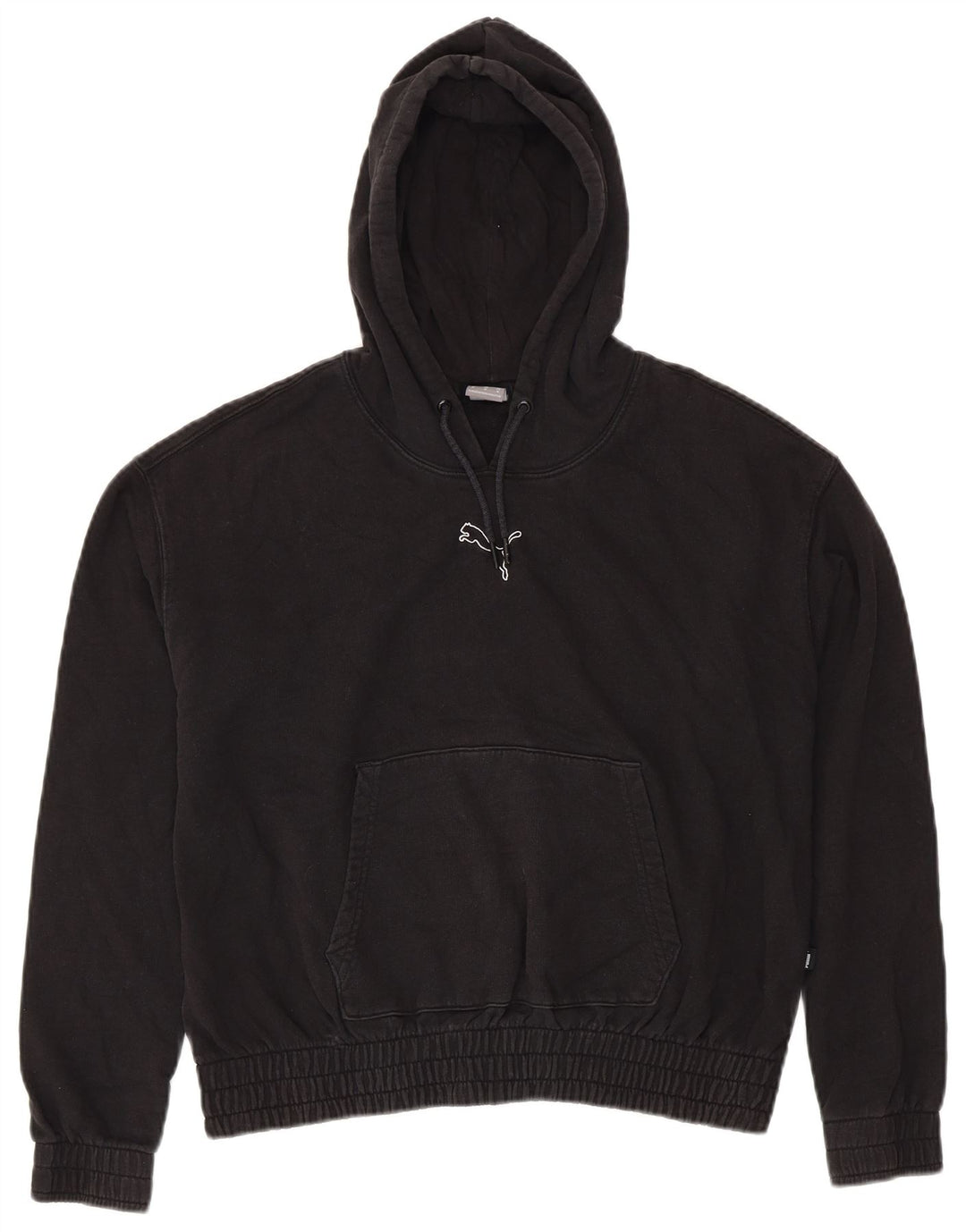 PUMA Damen Übergroßer Kapuzenpullover UK 14 Mittelschwarze Baumwolle