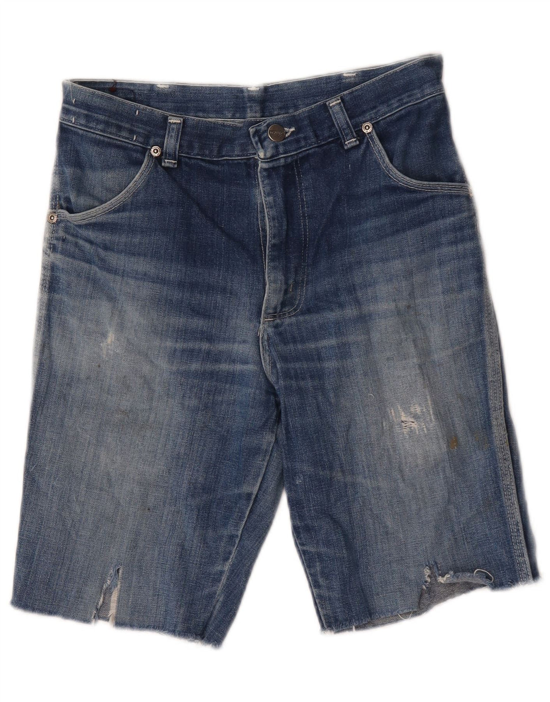 Wrangler Damen Distressed Denim Shorts W29 Mittelblau