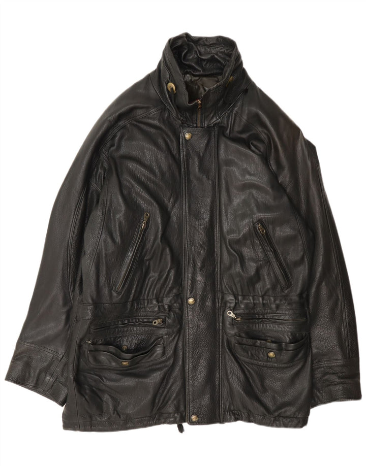 Pierre Cardin Herren Lederjacke UK 42 XL Schwarz