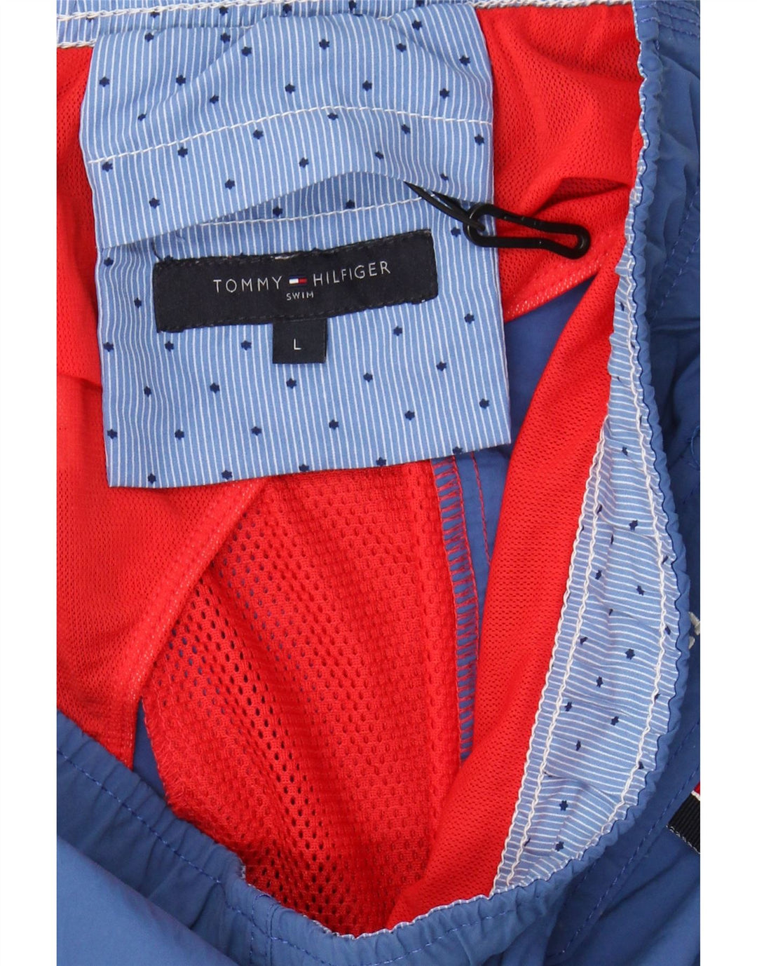 TOMMY HILFIGER Mens Sport Shorts Large  Blue Colourblock Vintage Tommy Hilfiger and Second-Hand Tommy Hilfiger from Messina Hembry 