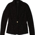 MAX & CO. Womens 1 Button Blazer Jacket UK 10 Small Black Flecked Viscose Vintage Max & Co. and Second-Hand Max & Co. from Messina Hembry 