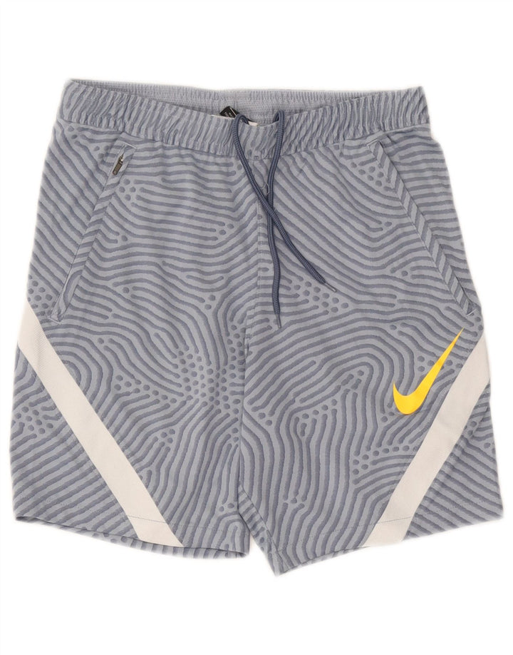 Nike Herren Dri Fit Sportshorts mit abstraktem Muster, Größe S, Blau, Farbblock