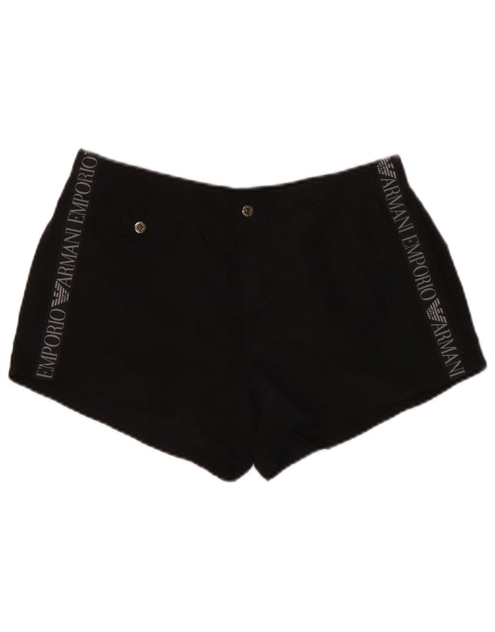 Emporio Armani Damen Graphic Casual Shorts W30 Mittelschwarzes Polyester
