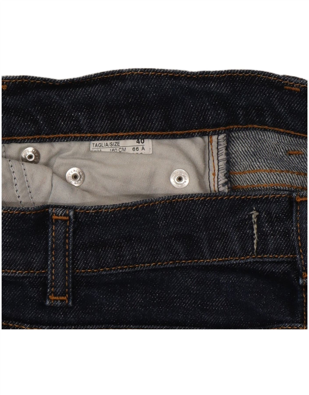 Benetton Damen-Cropped-Jeans IT 40 Small W26 L25 Marineblau