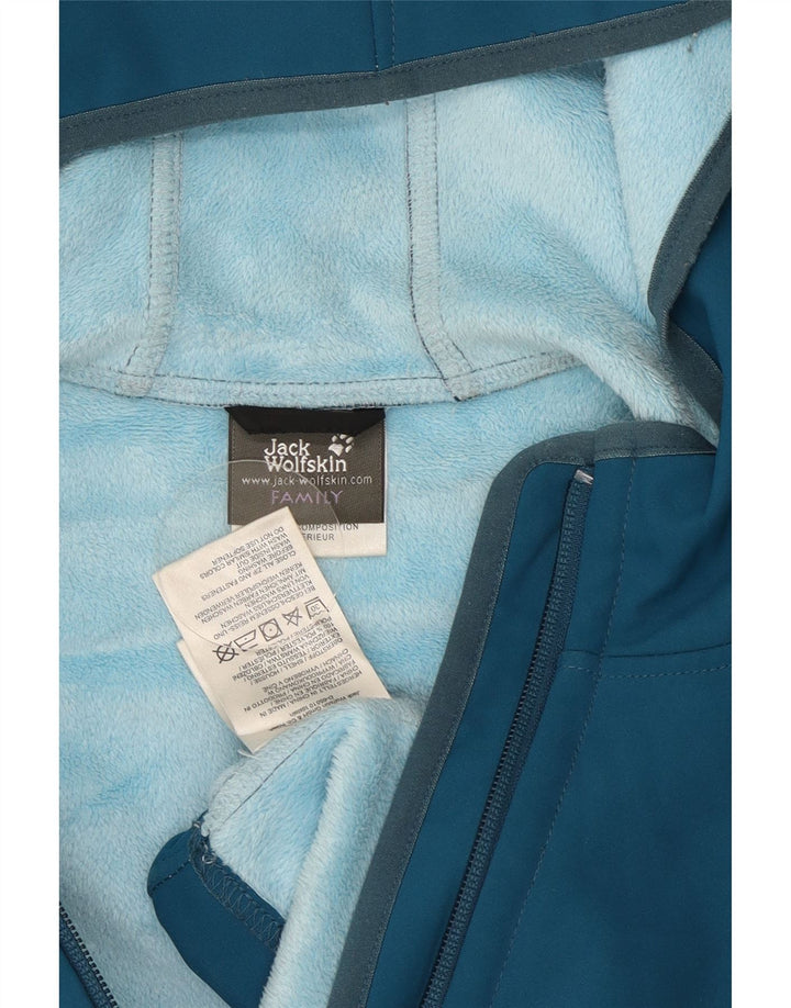 Jack Wolfskin Mädchen-Windbreakerjacke mit Kapuze, 15–16 Jahre, blaues Polyester