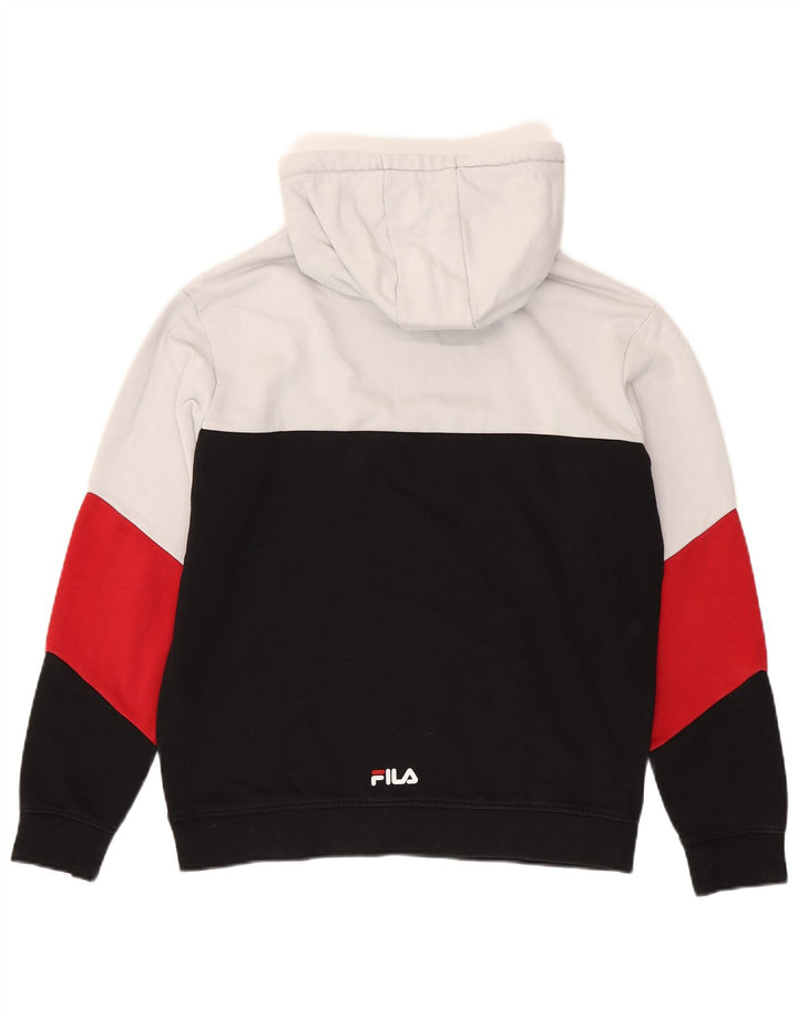 Fila Herren-Kapuzenpullover, mittelschwarz, Colourblock-Baumwolle