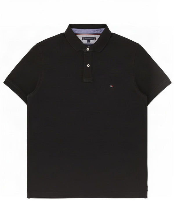 Tommy Hilfiger Herren Slim Fit Poloshirt 2XL Schwarz Baumwolle