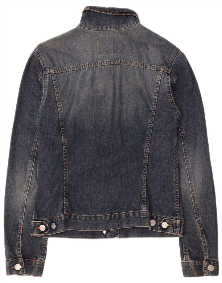 Sisley Damen Jeansjacke UK 6 XS Blaue Baumwolle