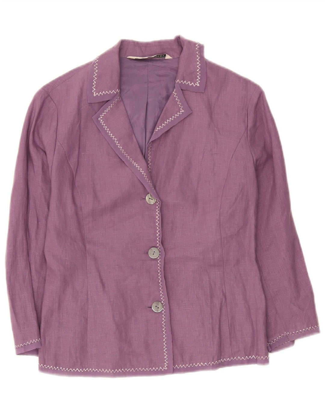 Laura Ashley Damen-Blazer mit 3 Knöpfen, Gr. 8, Lila, Leinen