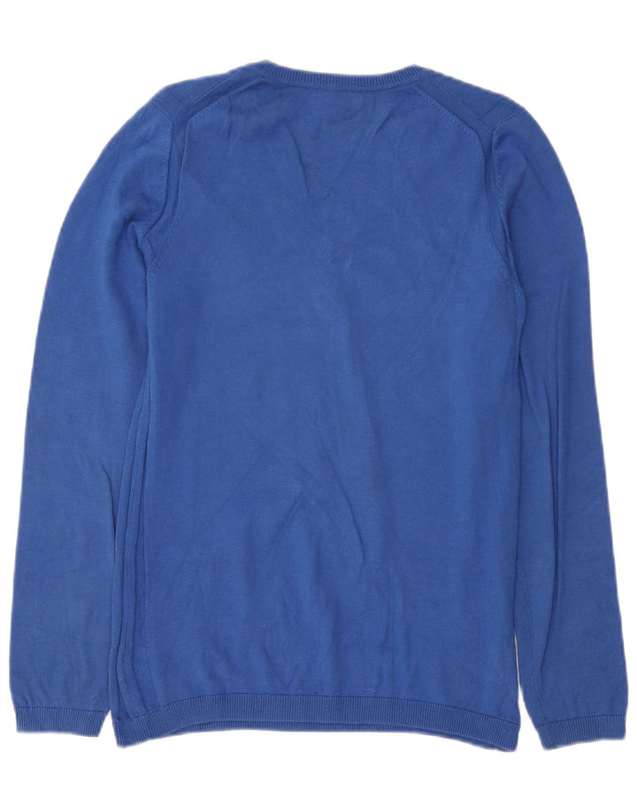 Gap Herren-Pullover mit V-Ausschnitt, XS, blaue Baumwolle