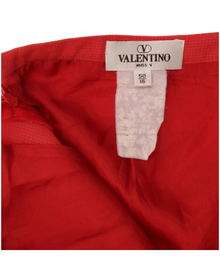 VALENTINO Damen Miss V Gerader Rock IT 50 XL W36 Rot
