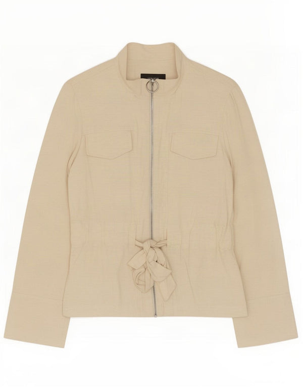 Topshop Damen Blazer Jacke UK 10 Small Beige gefleckte Viskose